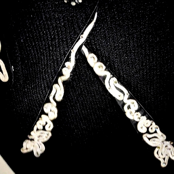 SALE! ST JOHN EVENING 8 SANTANA KNIT SOUTACHE LACE SWAROVSKI CRYSTAL SKIRT SUIT - Picture 7 of 12